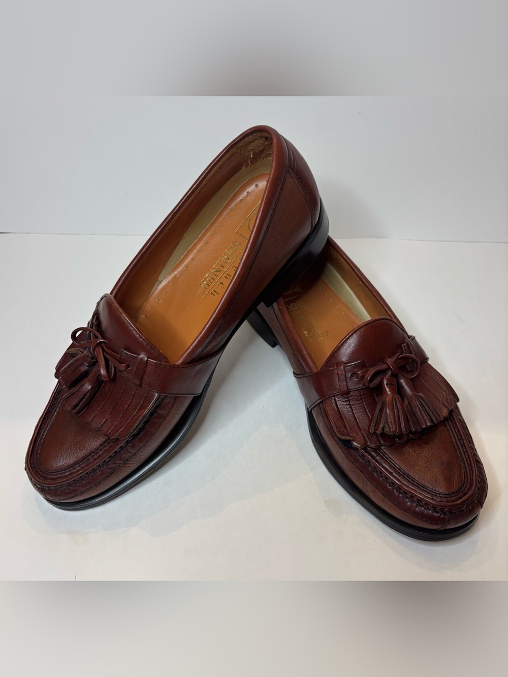 Men's Burgundy Leather Tassel Loafers